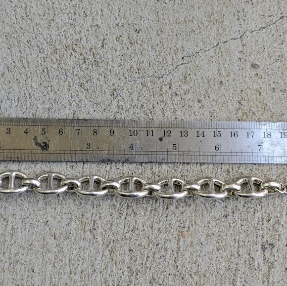 Vintage Sterling Silver Bracelet 8 Anchor Mariner Hollow Puffy 8